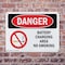 Signmission Battery Charging Area No Smoking Danger Sign, Plastic, 10in W x 7in L, 2PK OS-2PACK-DS-P-710-L-1040 - alternate 8